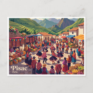 Postal Mercado de Pisac Perú