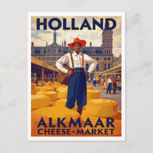 Postal Mercado de Queso Alkmaar Holanda Viajes