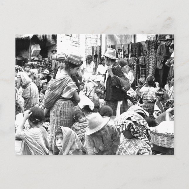 Postal Mercado de Sololá Foto cosecha en Guatemala (Anverso)