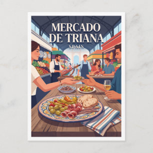 Postal Mercado de Triana, Sevilla España Viajes