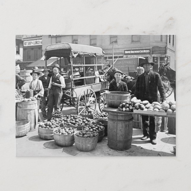 Postal Mercado de verduras de Indianápolis, 1908 (Anverso)