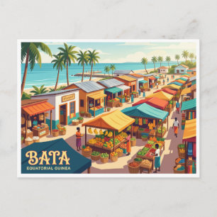 Postal Mercado del paseo marítimo de Bata Guinea Ecuatori