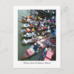 Postal Mercado flotante en Amphawa, Tailandia