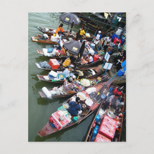 Postal Mercado Flotante En Amphawa, Tailandia (Anverso)