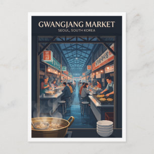 Postal Mercado Gwangjang Seúl Corea del Sur Viajes
