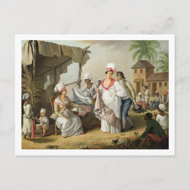 Postal Mercado Linen, Roseau, Dominica, c.1780 (petróleo  (Anverso)