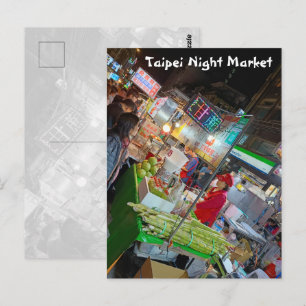 Postal Mercado Nocturno de Taipéi Cultura Taiwanesa Viaje