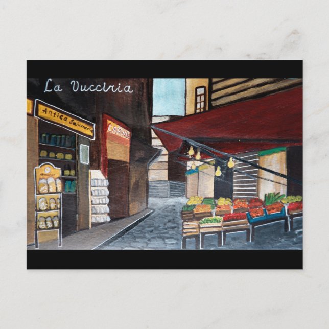 Postal Mercado Palermo Vucciria. Viajes de Italia (Anverso)