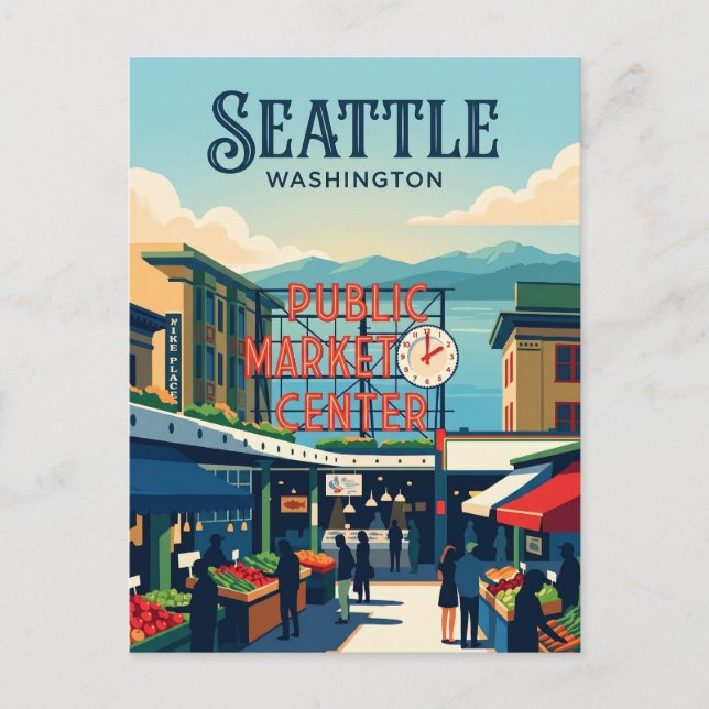 Postal Mercado Pike Place Washington (Anverso)
