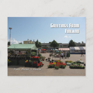 Postal Mercado público de Hamina, Finlandia