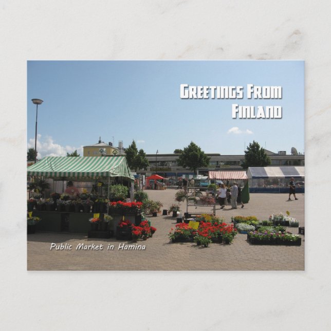 Postal Mercado público de Hamina, Finlandia (Anverso)