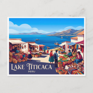 Postal Mercado Ribereño del Lago Titicaca Puno Perú