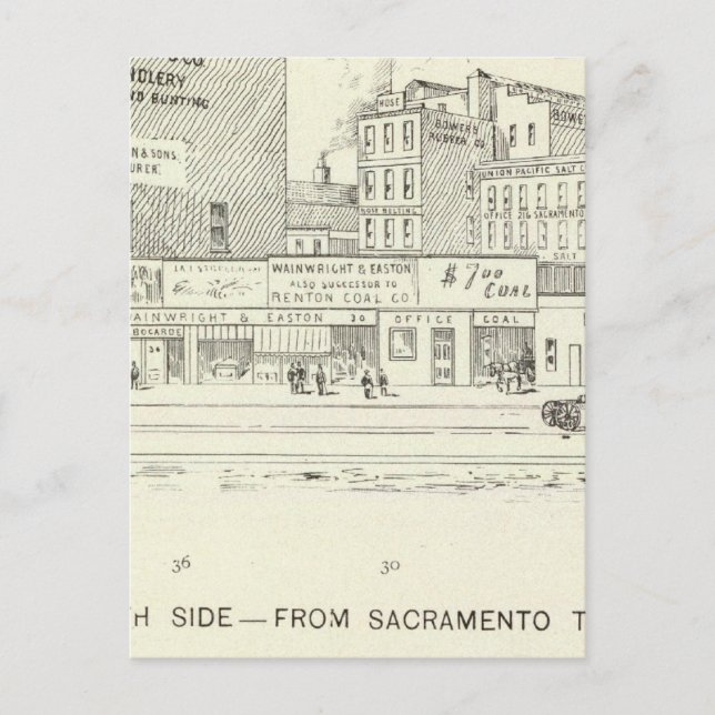Postal Mercado, Sacramento y California North Side (Anverso)