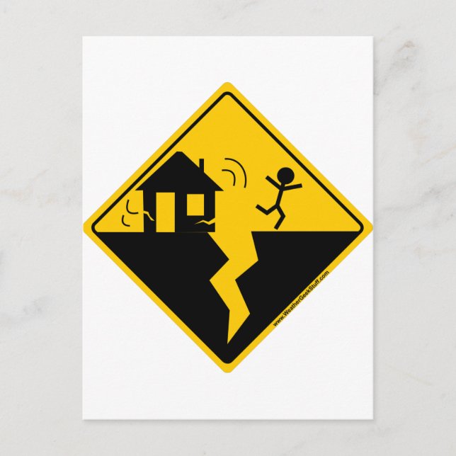 Postal Mercancías de advertencia y ropa por terremotos (Anverso)