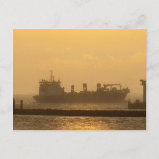 Postal Merchant ship on the North Sea near Cuxhaven