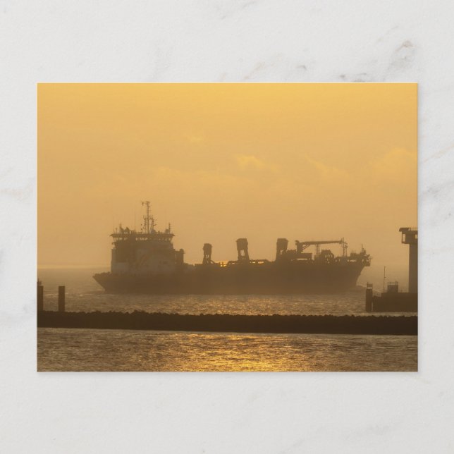 Postal Merchant ship on the North Sea near Cuxhaven (Anverso)