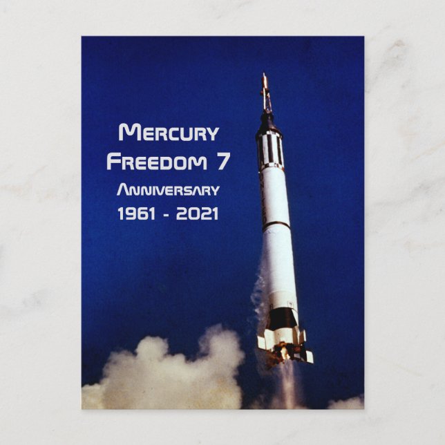 Postal Mercurio Freedom 7 -  60.º Aniversario (Anverso)