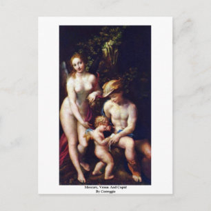 Postal Mercurio, Venus Y Cupido Por Correggio