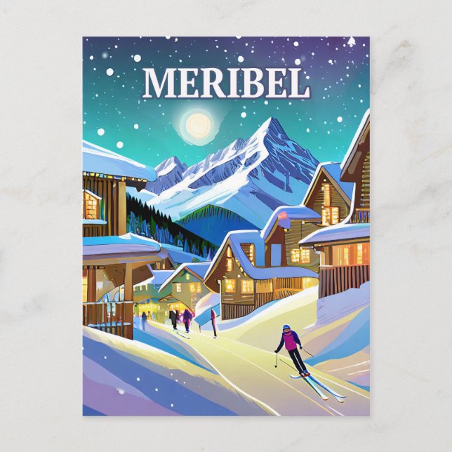 Postal Meribel : Harmonie Alpestre sous l'Éclat Hivernal (Anverso)