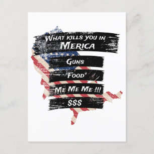 Postal Merica Humor América Estados Unidos Divertido patr