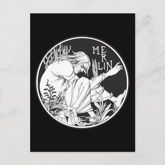 Postal Merlin Aubrey Beardsley (Anverso)