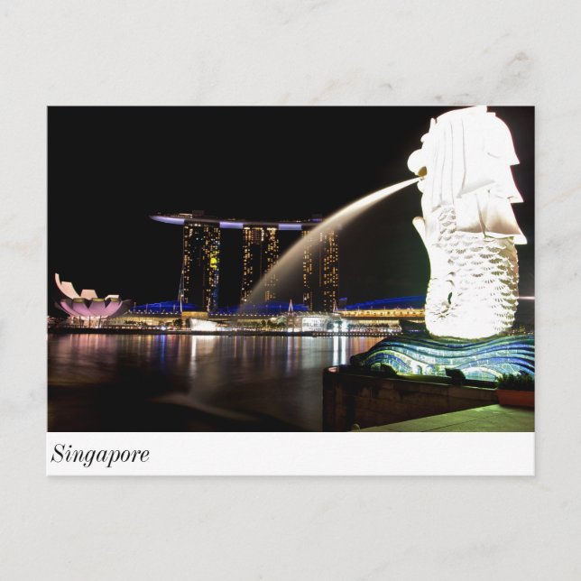 Postal Merlion en Singapur en Marina Bay (Anverso)