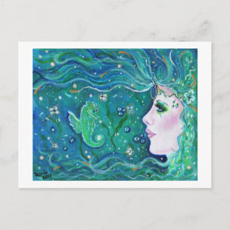 Postal Mermaid Harmony por Renee Lavoie