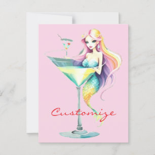 Postal Mermaid Martini Chica Thunder_Cove