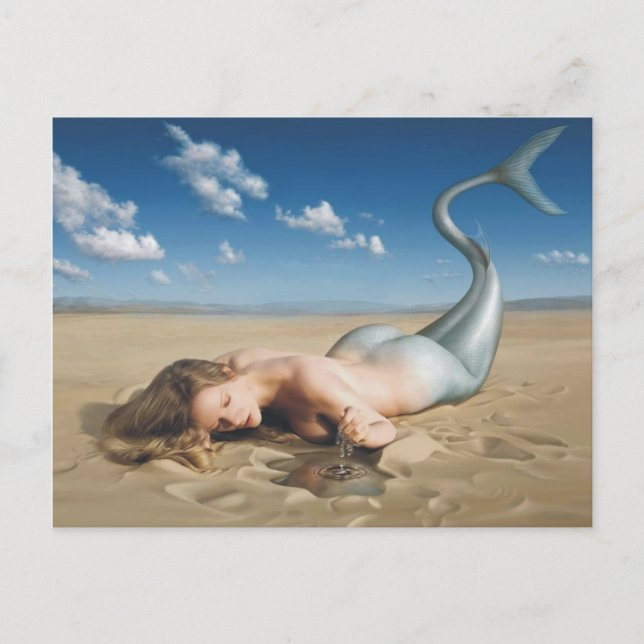 Postal Mermaid On Beach Postcard (Anverso)