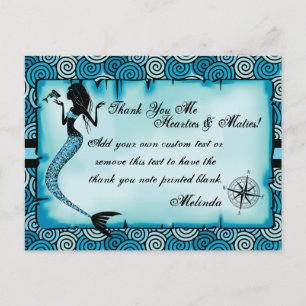 Postal Mermaid, Pirate Gracias Cartas