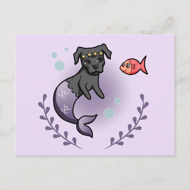 Postal Mermaid Princess Dog Lavender (Anverso)