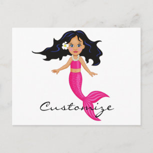 Postal Mermaid Thunder_Cove de cola rosa