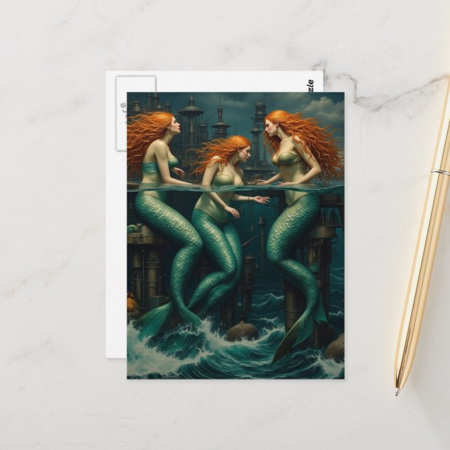 Postal Mermaids Come To the Pier Once a Year (Anverso/Reverso In Situ)