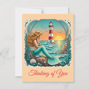 POSTAL " MERMAID'S SUNSET SERENADE "