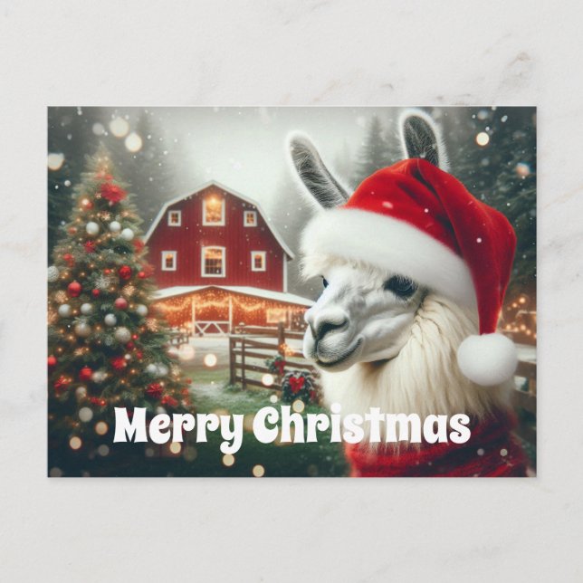 Postal Merry Christmas Alpaca (Anverso)