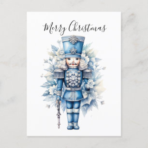 Postal Merry Christmas Blue Nucracker