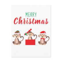 Merry Christmas Cute Monkeys Navidades Gorras