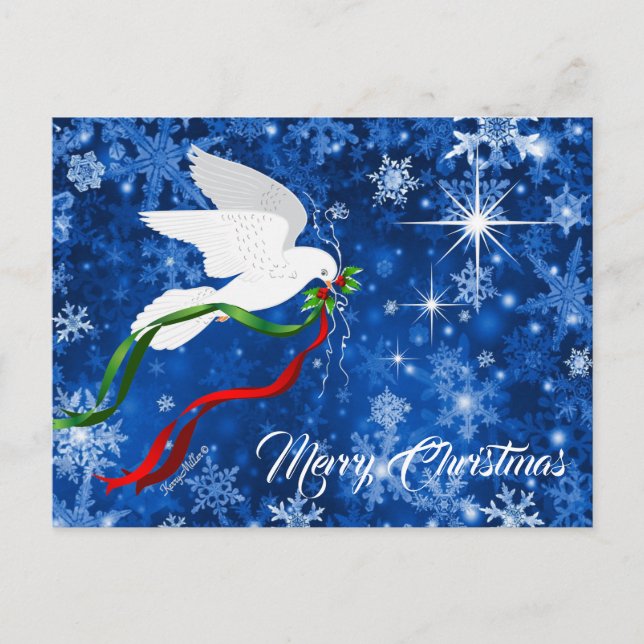 Postal Merry Christmas Dove (Anverso)