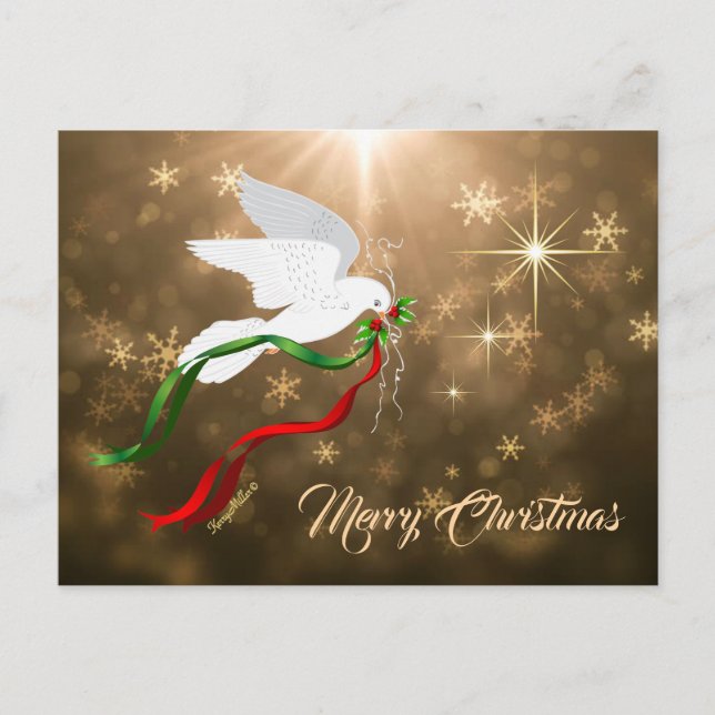 Postal Merry Christmas Dove (Anverso)