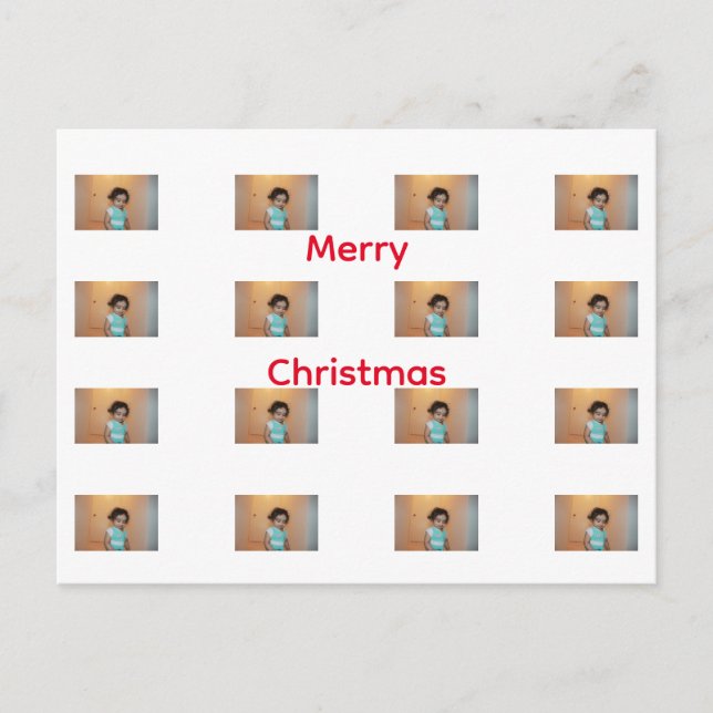 Postal Merry Christmas Family Kids Baby Photo Template  (Anverso)