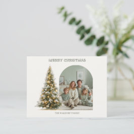 Postal Merry Christmas Family Photo | Custom Holiday Card