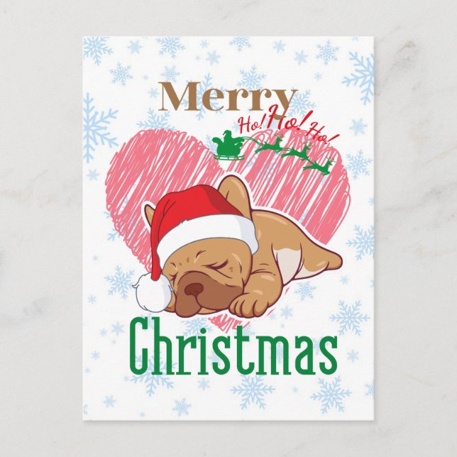 Postal Merry Christmas | French bulldog   (Anverso)