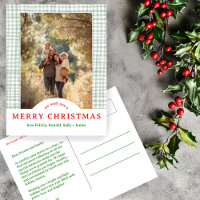 MERRY CHRISTMAS Gingham PERSONALIZADO FOTO
