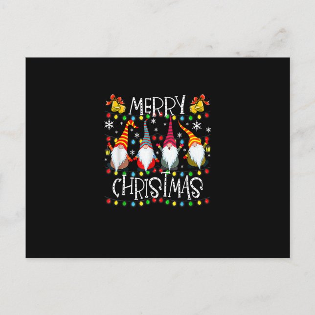 Postal Merry Christmas Gnome Matching Family Party Pajama (Anverso)