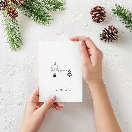 Postal Merry Christmas Happy Holidays Card