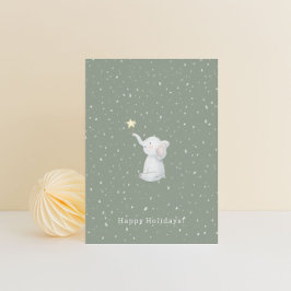 Postal Merry Christmas Happy Holidays Elephant Card