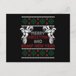 Postal Merry Christmas Happy New Year Motocross Bike Gift