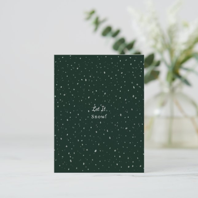 Postal Merry Christmas Let It Snow Holidays Card (Anverso de pie)