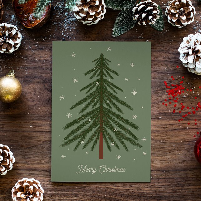 Postal Merry Christmas Pine Tree (Subido por el creador)