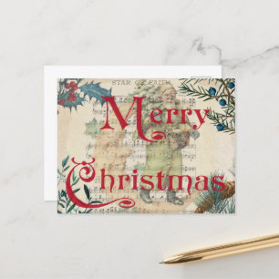 POSTAL MERRY CHRISTMAS POSTCARD
